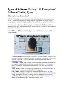 100 Types of Software Testing