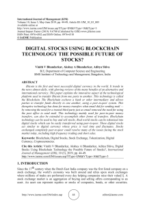 DIGITAL STOCKS USING BLOCKCHAIN TECHNOLOGY THE POSSIBLE FUTURE OF STOCKS?