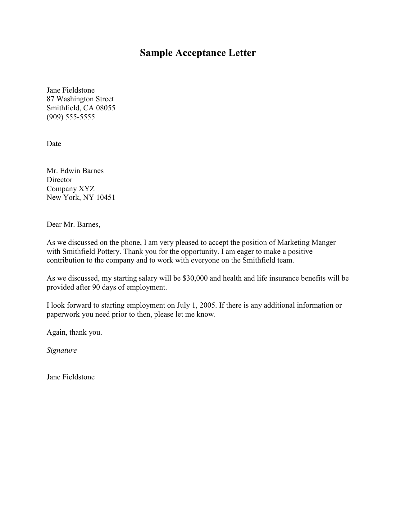 Proposal Acceptance Letter Example Letter Samples Tem Vrogue Co