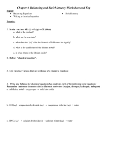 chapter 6 balancing stoich worksheet and key