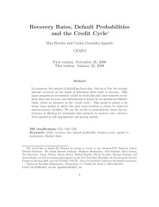 Recovery rates, Default probabilities and credit cycle