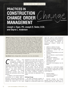 Practices in Construction Change Order Management