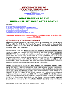 WHAT HAPPENS TO THE HUMAN SPIRIT-SOUL AFTER DEATH