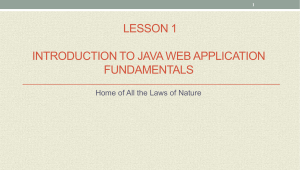 Lesson 1 Java Web Fundamentals