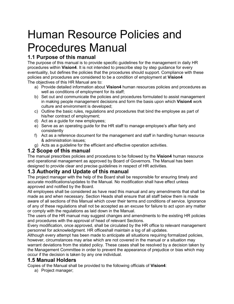 Human Resource Policies And Procedures Manual 500 