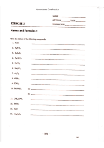 Nomenclature extra practice