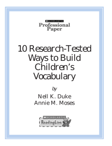 10 Research Based Ways to Teach Vocabulary