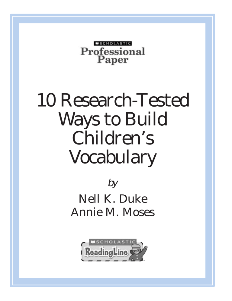 new research on vocabulary