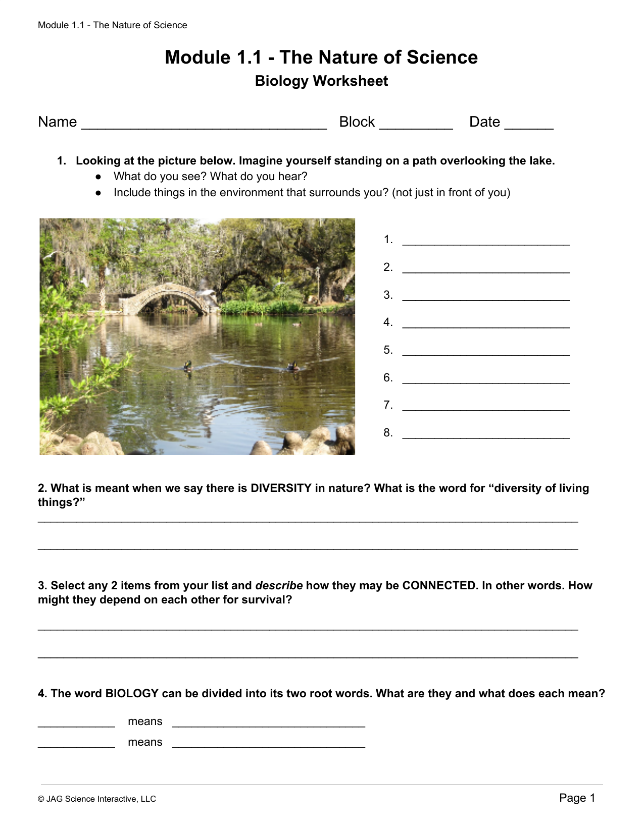 Module 221.221 Worksheet - The Nature of Science Within The Nature Of Science Worksheet