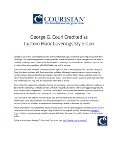 George G. Couri Credited as Custom Floor Coverings Style Icon