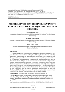 POSSIBILITY OF BIM TECHNOLOGY IN SITE SAFETY ANALYSIS AT IRAQI CONSTRUCTION INDUSTRY