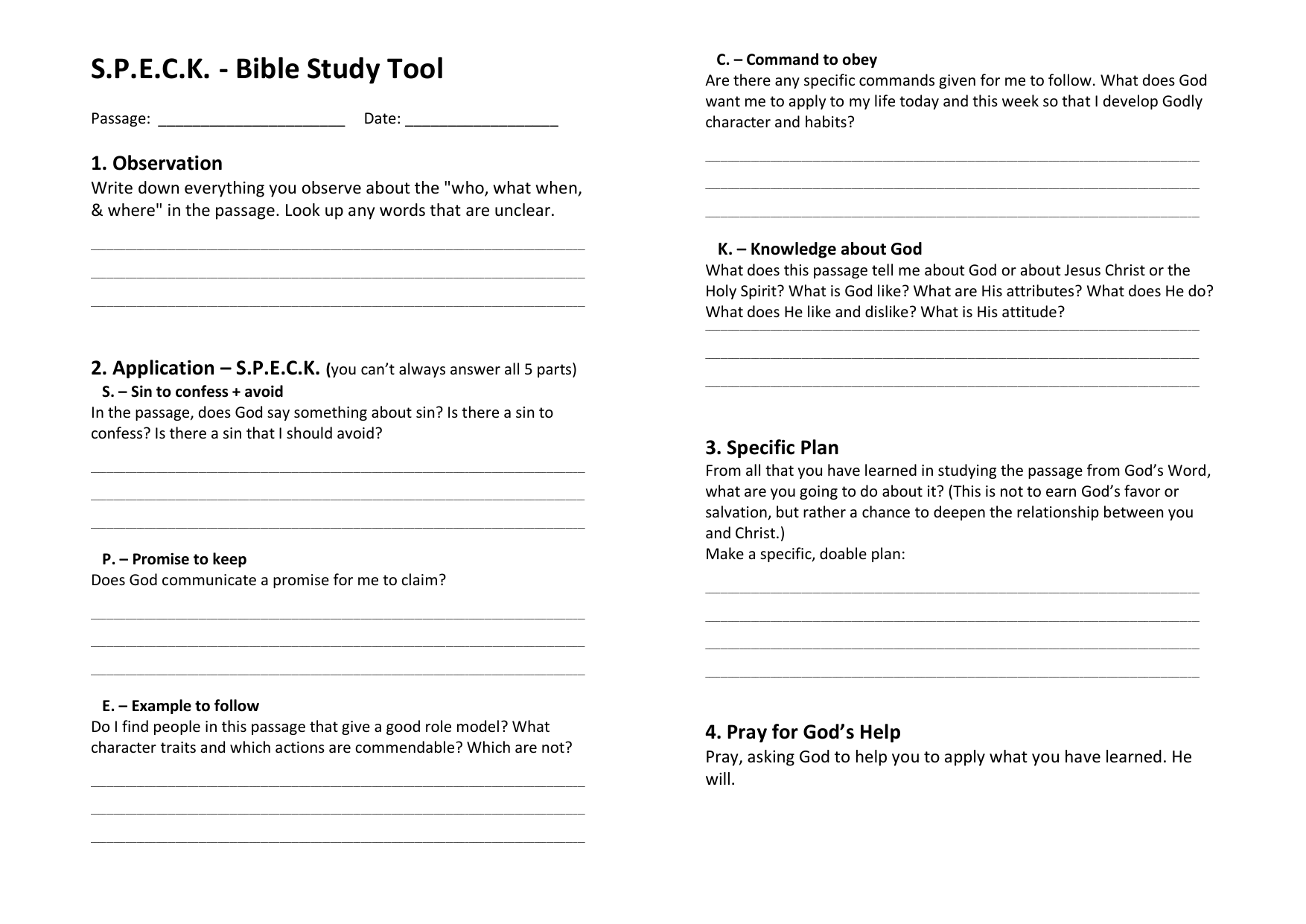 S P E C K Bible Study Tool A5 1