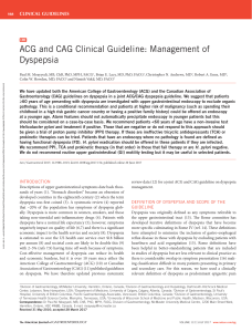 ACG and CAG Clinical Guideline: Management of Dyspepsia