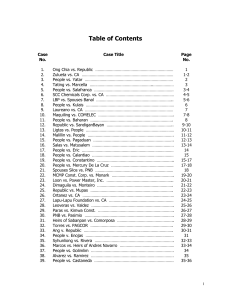Case Digests - Table of Contents