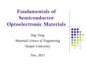 Fundamentals of Semiconductor Optoelectronic Materials-Section1