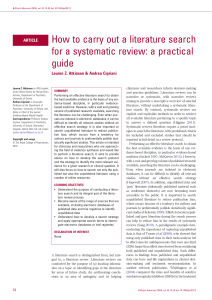 how to carry out a literature search for a systematic review a practical guide