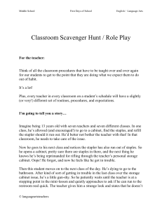 First Days of School- Scavenger Hunt & Role Play for Middle School