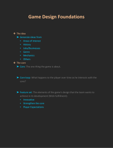 Game Design Document (Game Design Foundations)