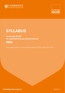 Co Ordinated Science syllabus