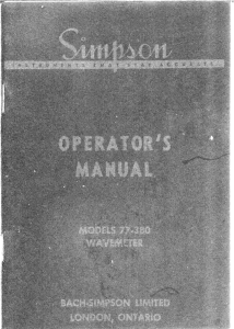 simpson model 77 canada or model 380 usa wavementer and modulation indicator