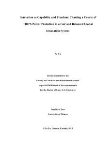 TRIPS Patent Protection & Global Innovation System