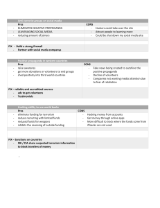 PROS & CONS Worksheet for decision making