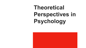 Theoretical Perspectives in Psychology