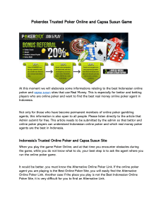 Pokerdex - Trusted Poker Online & Capsa Susun Game