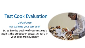 Test Cook Evaluation