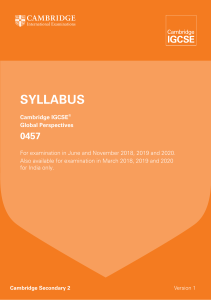 Global Perspectives Syllabus 2019 