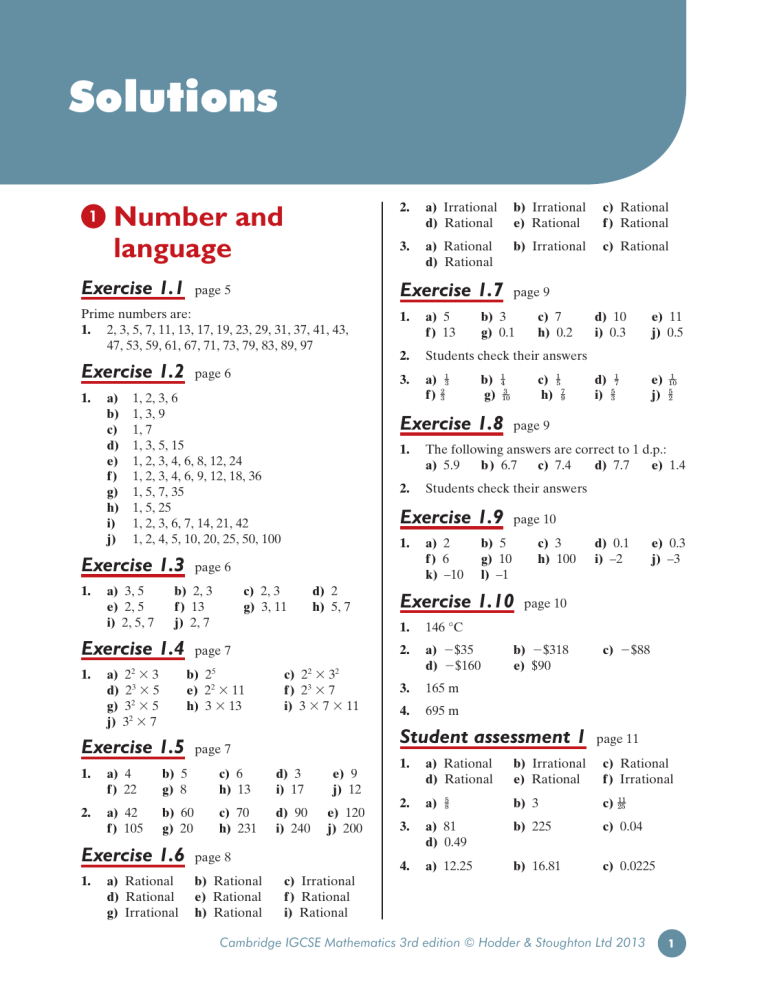 Igcse Year 7 Maths Worksheets Pdf