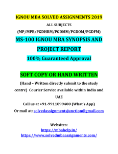 IGNOU MBA SOLVED ASSIGNMENTS 2019