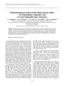 Thermomechanical Analysis of the Shape Memory Effect of a Polyurethane Composite Used to Create Deployable Space Structures