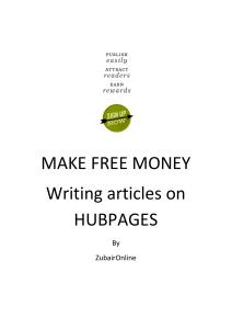 Make Free Money Writing Articles on HUBPAGES