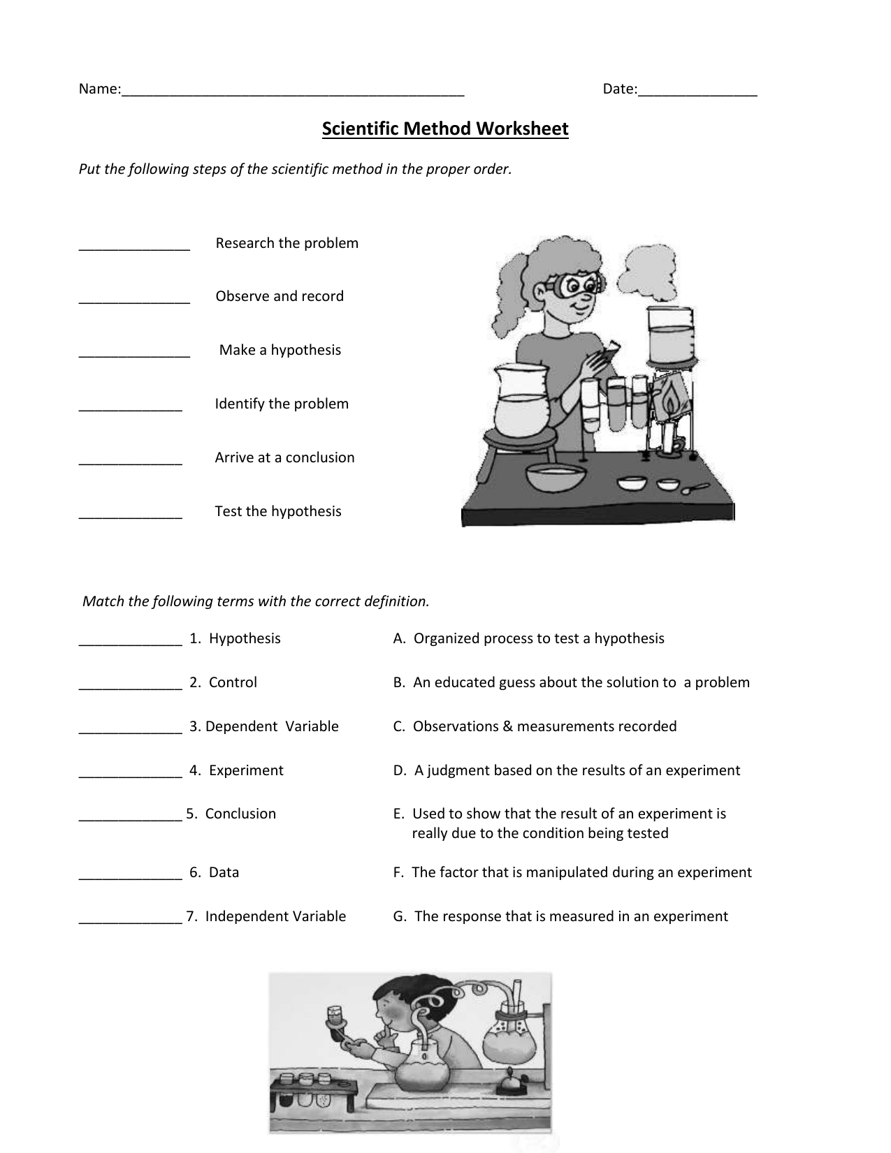 scientific method - worksheet In Scientific Method Steps Worksheet