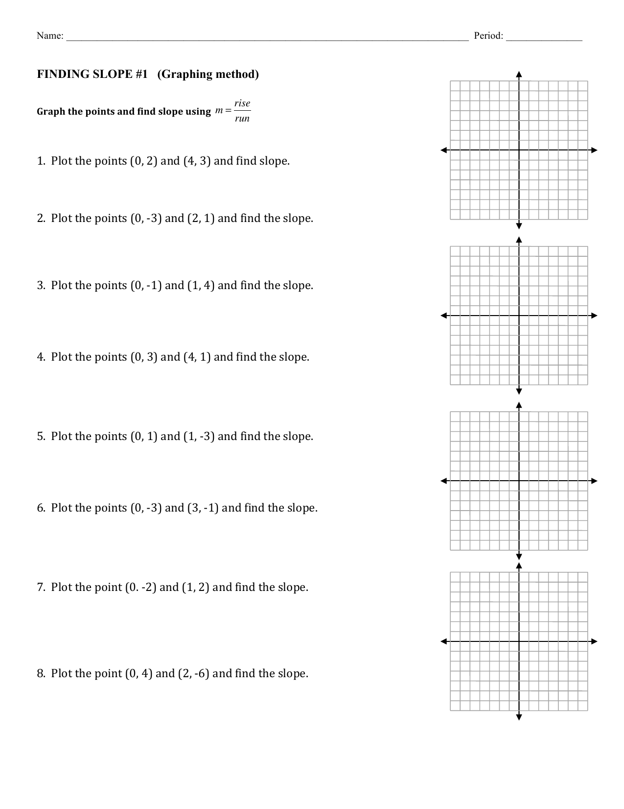 Find The Slope Worksheet