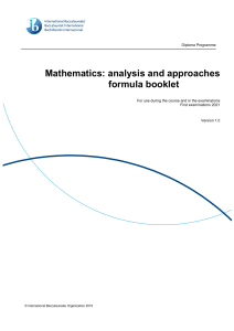 IB Maths Analysis and Approaches formula booklet