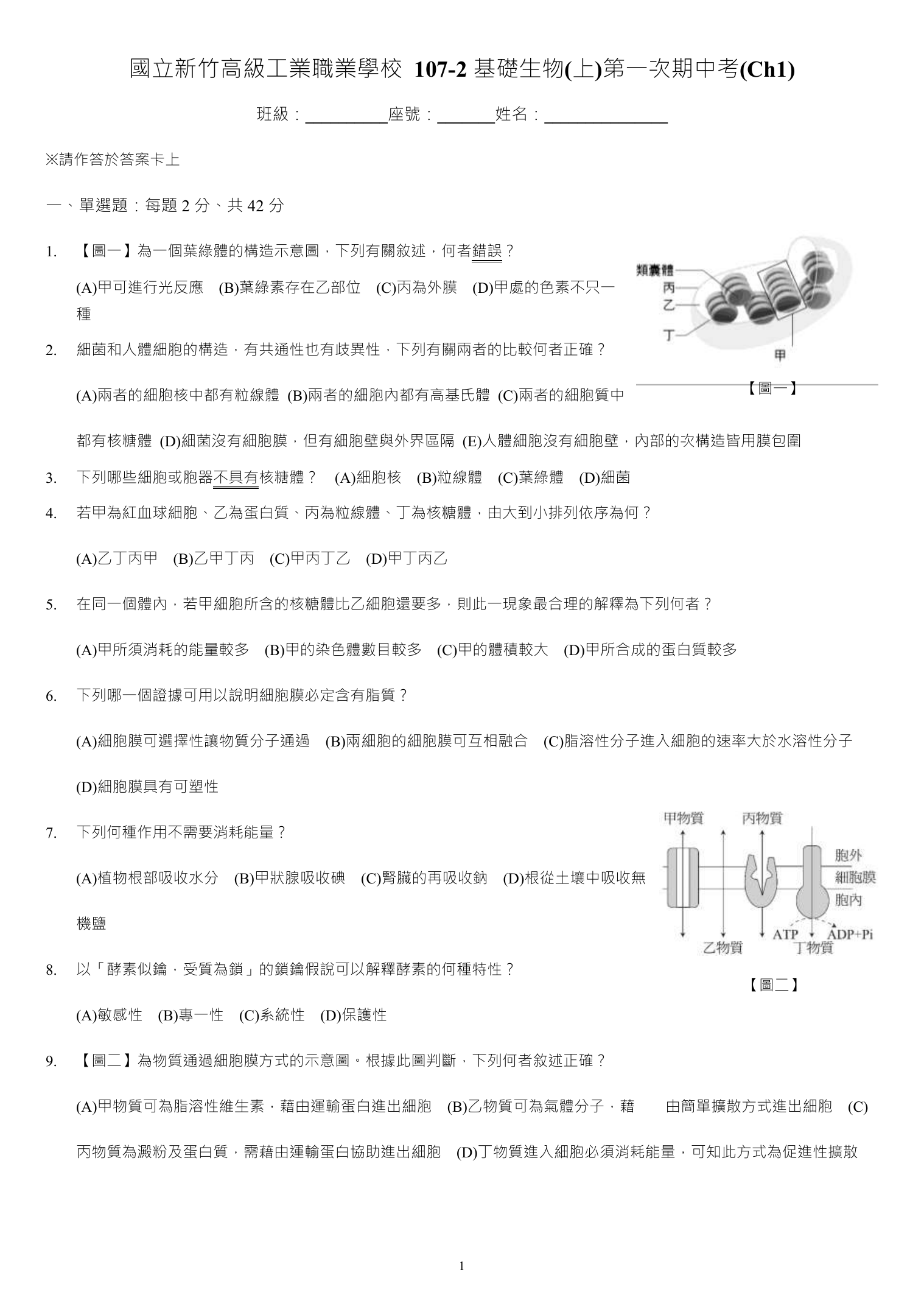 Cell Structure Chinese