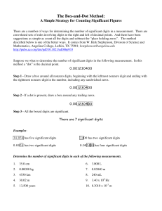 significant digits box and dot