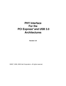 PCI Express & USB 3.0 PHY Interface Specification