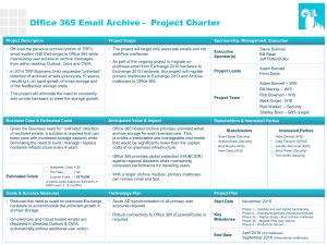 Project Charter - Exchange Cloud Hosted Archive-draft