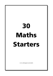 30-maths-starters