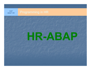 ABAP HR PROGRAMING
