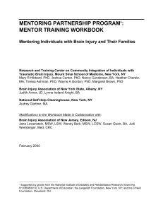 Mentor Training Workbook: Brain Injury Mentoring Program