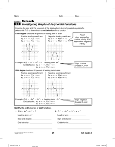 5-8 reteach analyze graphs of polynomial functions