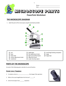 13 - Microscope Parts - PowerPoint Worksheet copy