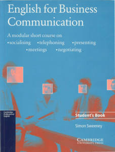 English for Business Communication Intermediate by Simon Sweeney (CUP)