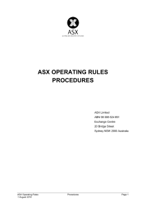 ASX Operating Rules Procedures