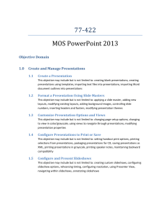 MOS PowerPoint 2013 Exam Objectives