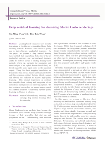 Deep residual learning for denoising Monte Carlo r